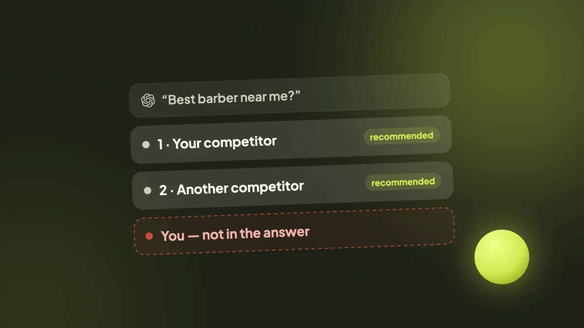 Illustrative AI answer recommending two competitors while your business is missing