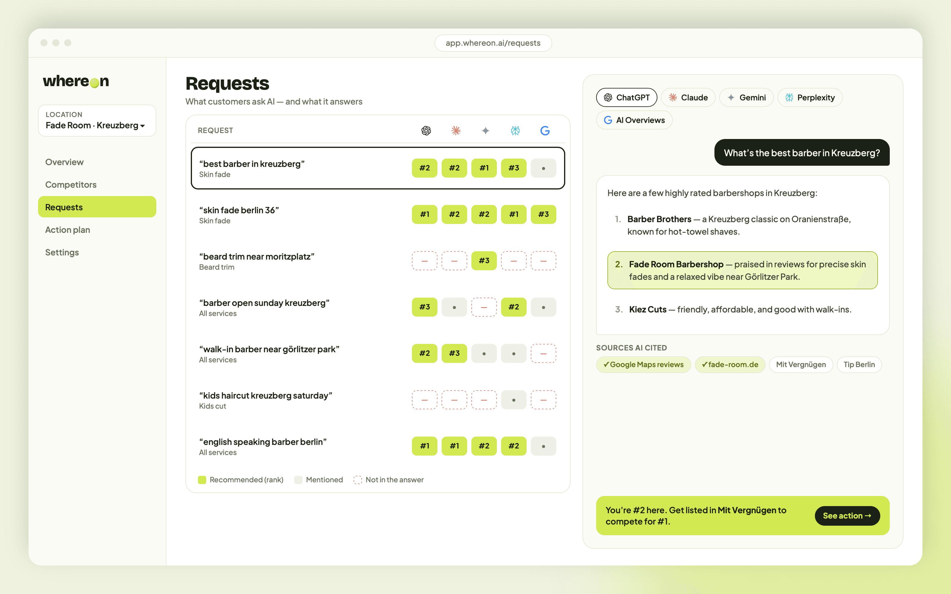 Whereon requests screen